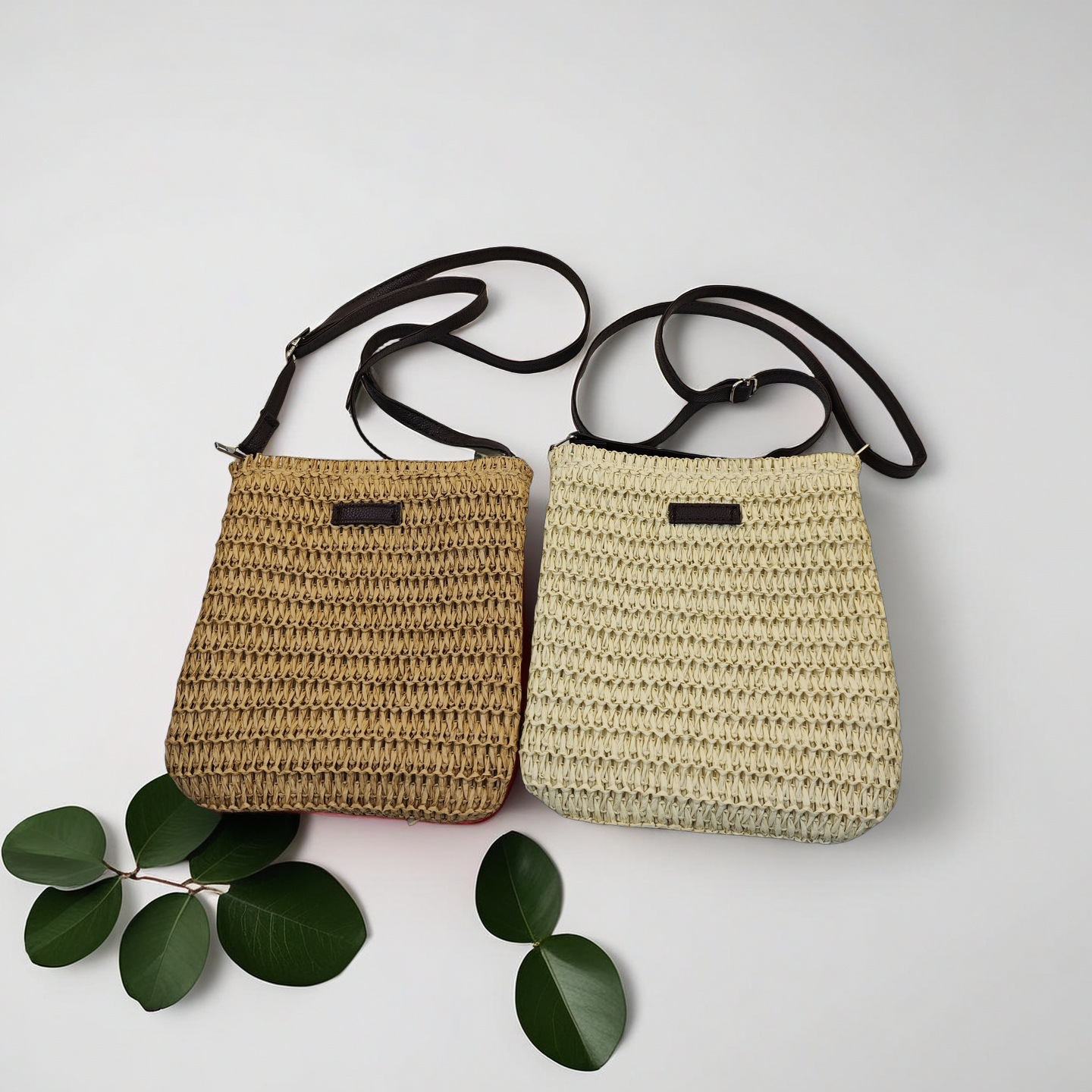 Cross-border bestseller crossbody straw bag, new single-shoulder straw bag, hand-woven bag, vacation beach bag, large-capacity women's bag Specification image