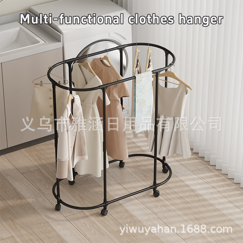 跨境源头工厂新款椭圆形旋转多功能晾衣架嗮衣架服装展示架陈列架