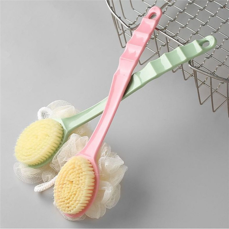 Bath massage brush, bathing wonder, soft-bristled back scrubbing two-in-one, bath ball brush, double-sided bath flower bathing brush Application Scenario