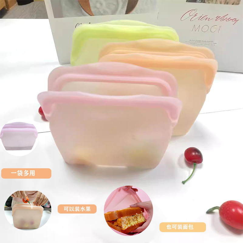 Silicone food preservation bags, food packaging and storage bags, soup, frozen vegetables, food, kitchen self-sealing bags details Picture