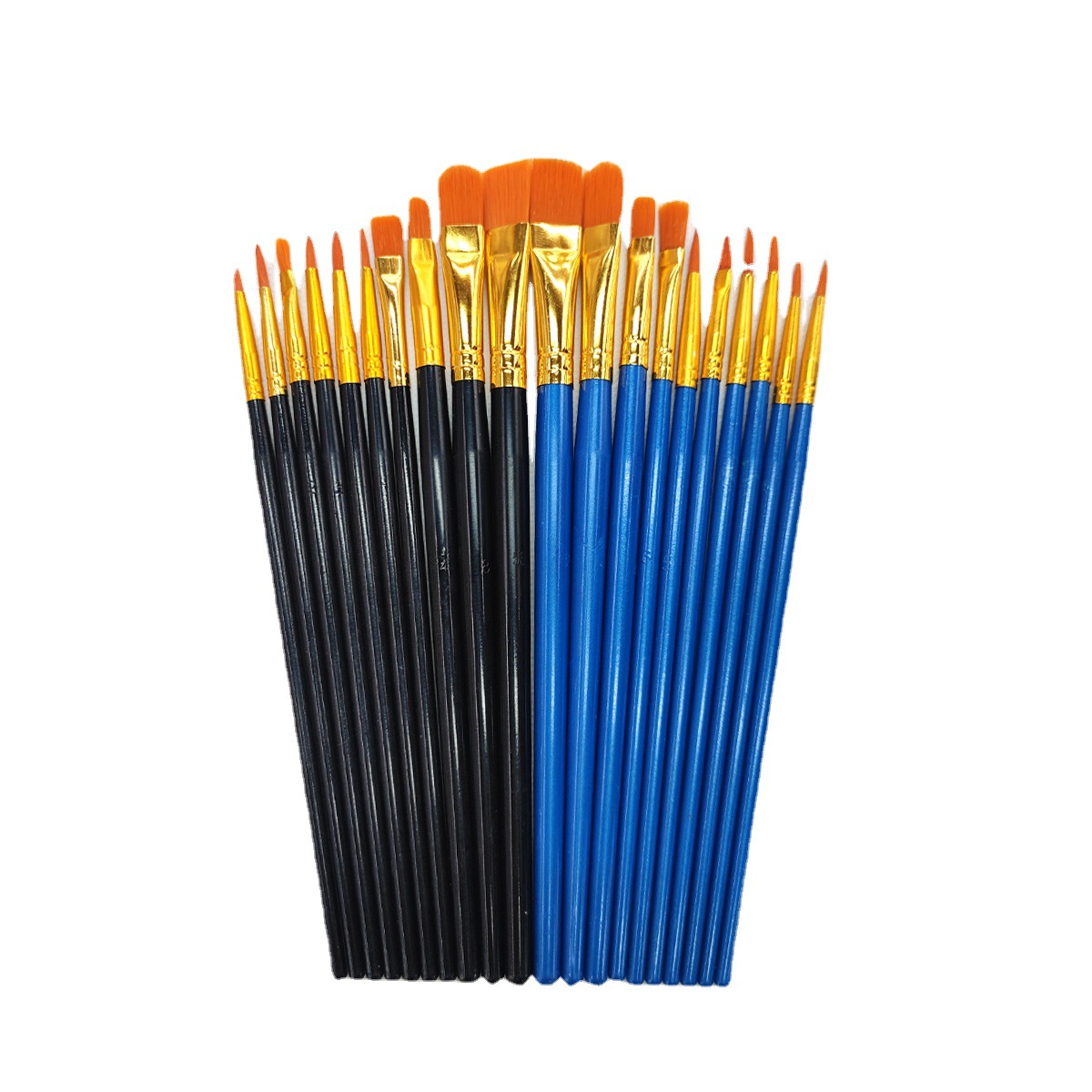 Cross-border 10-piece brush set: plastic rod, nylon bristle outlining brush, oil painting brush, acrylic gouache hand-painting brush Item Picture