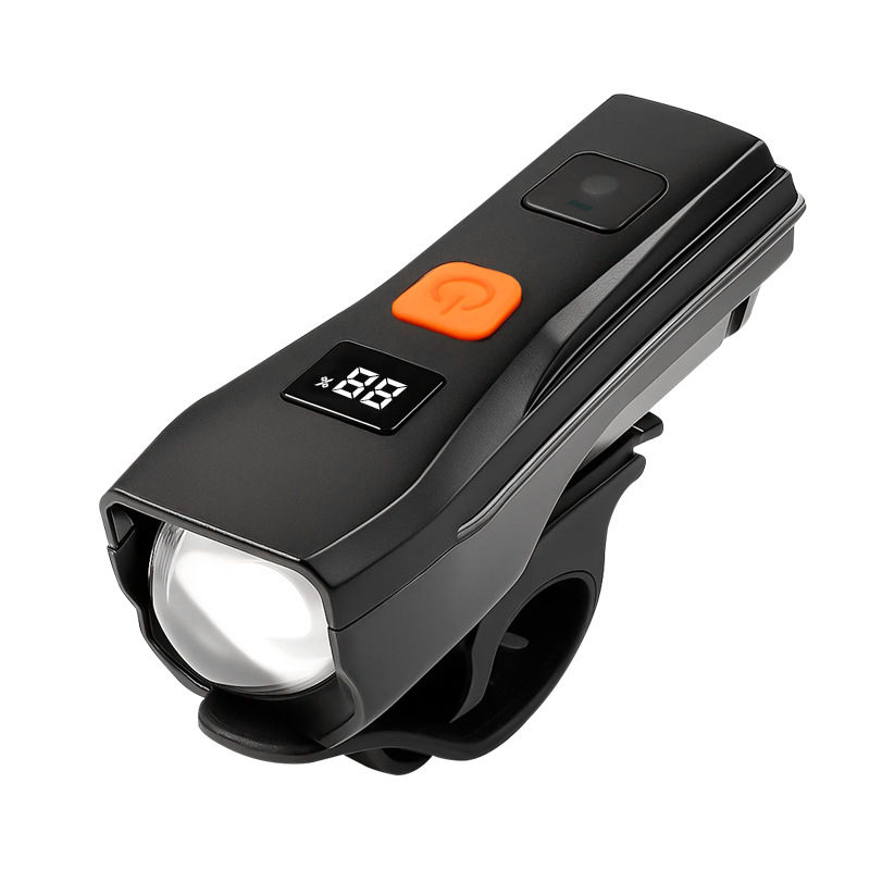 光感应七彩自行车灯户外前灯单车骑行TYPE-C充电数字电显长续航夜