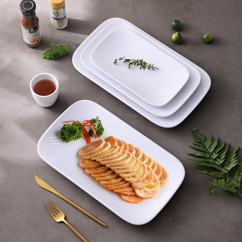 Customized melamine hotel tableware, steak platters, Western sushi ramen bowls, commercial tableware four-piece sets wholesale details Picture