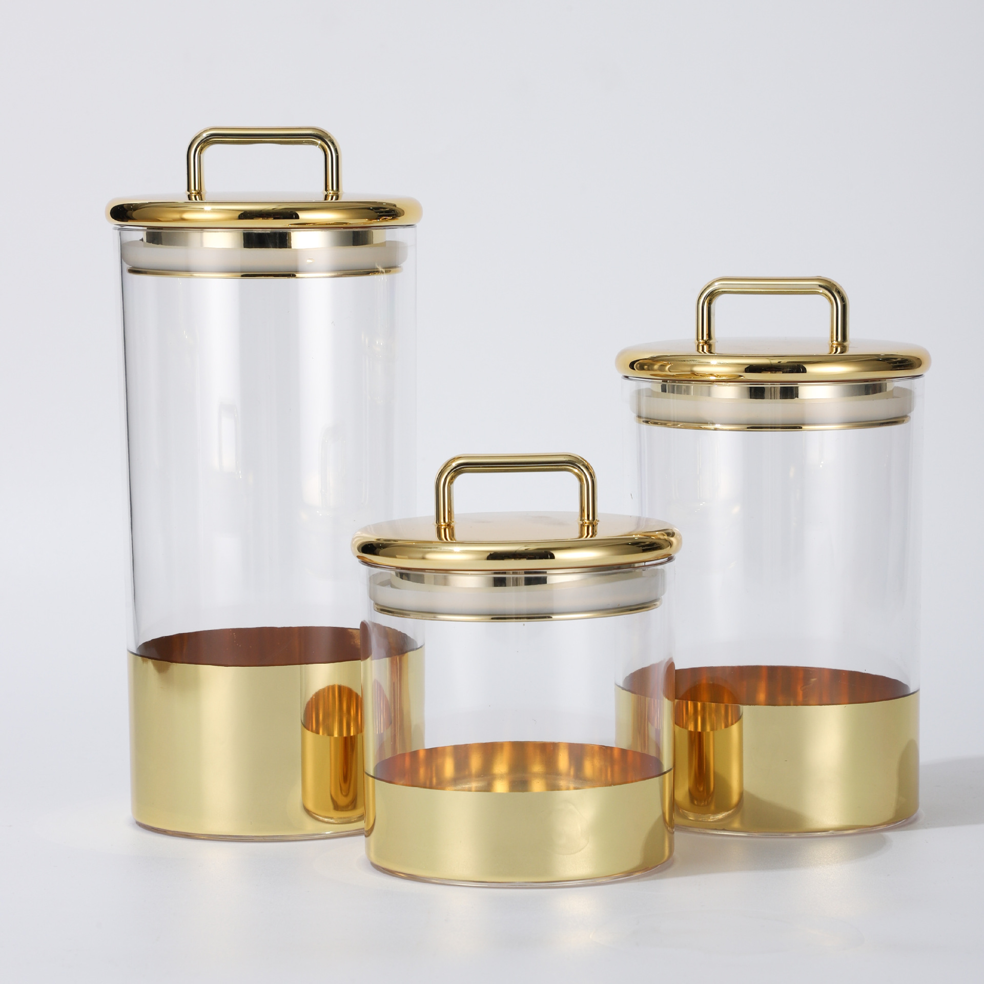 Kitchen household sealed jar, moisture-proof storage box for grains and cereals, food-grade transparent glass storage jar for snacks and dry goods details Picture