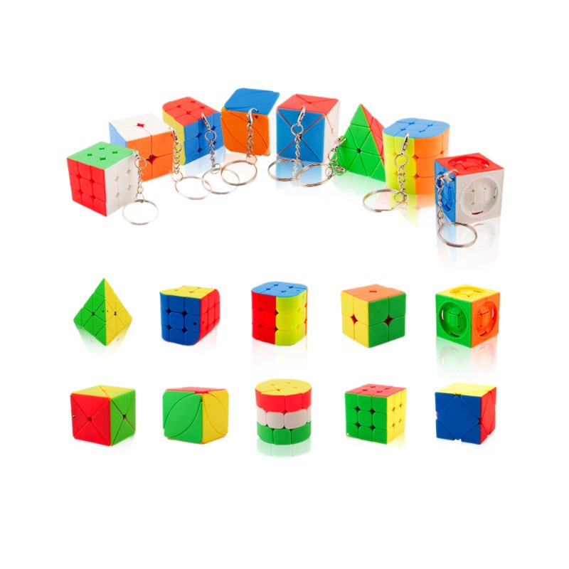 跨境亚马逊益智开发智力魔方二三阶金字塔竞技解压魔方玩具批发白底实物图