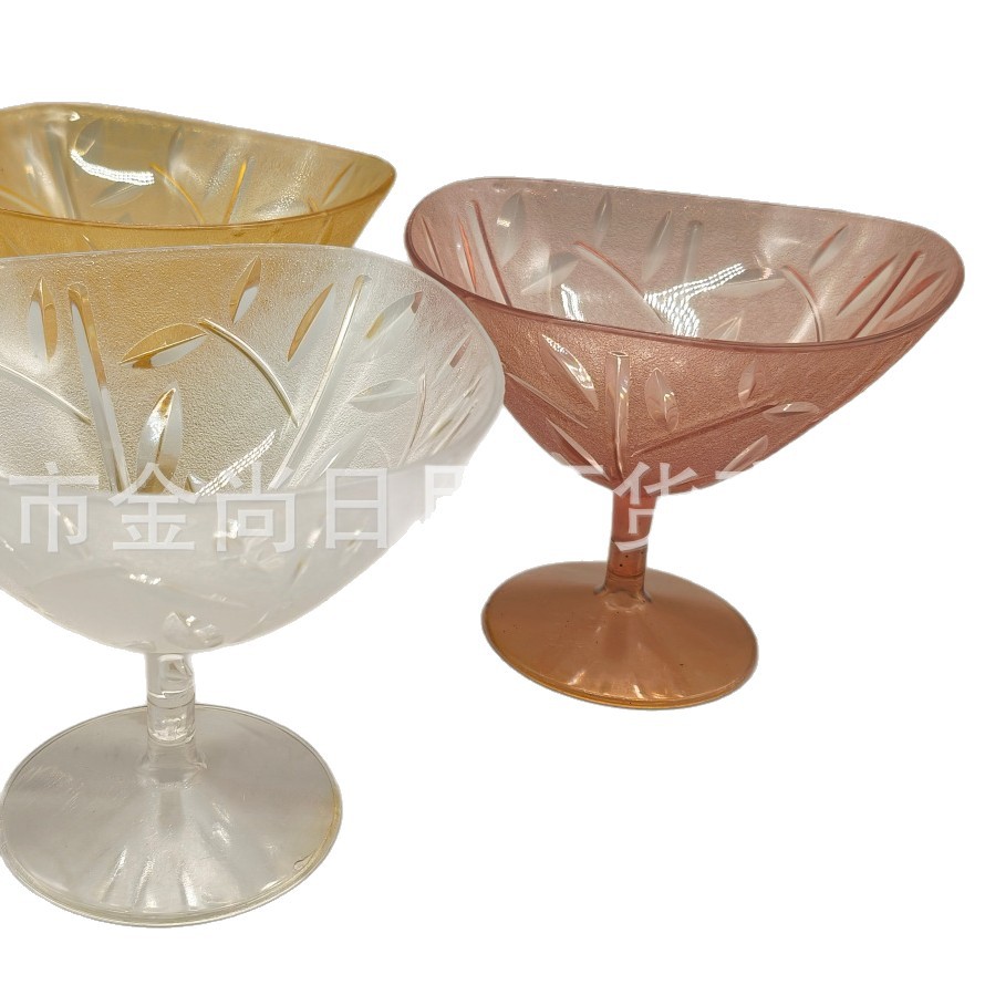 Creative plastic highball cups, anti-drop fancy ice cream cups, snowball cups, transparent dessert cups, milkshake cups, fruit cups Item Picture