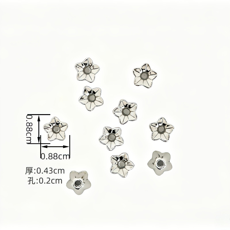 Wholesale of DIY bracelets, necklaces and accessories with vintage alloy flower trays, multi-color ancient gold, ancient silver and ancient copper flower pieces details Picture