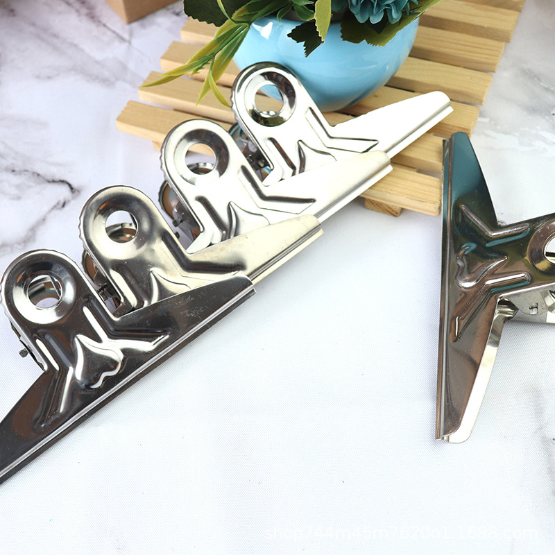 Thickened large-sized ticket, stainless steel ticket holder, home clip, butterfly drawing board clip, stationery clip ticket