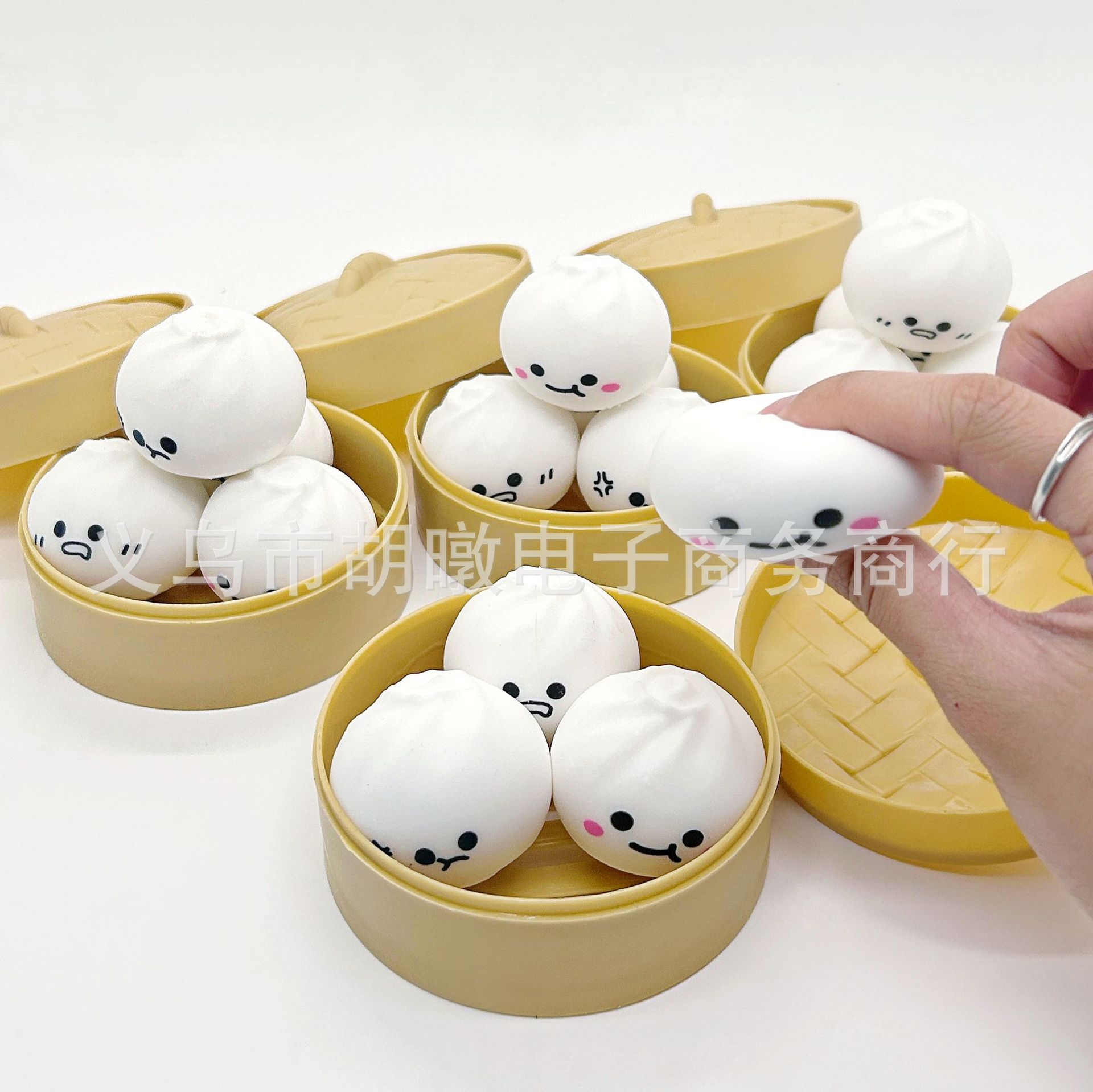 New simulation stress-relieving flour mini expression xiaolongbao, cute slow rebound stress-relieving toy, student small gift