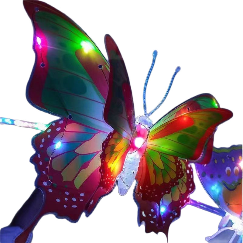 New type of luminous butterfly led light, hand-held magic wand DIY toy, ground promotion night market gift, flashing and swinging butterfly Item Picture