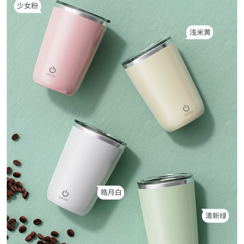 New fully automatic coffee stirring cup in stock for wholesale. Lazy person magnetic charging electric stainless steel water cup Specification image