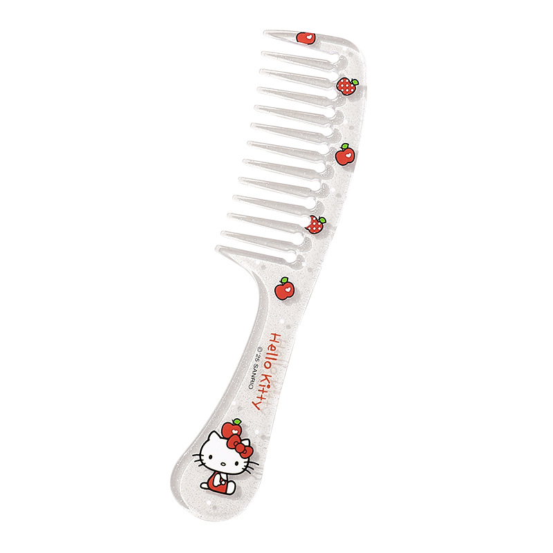 Sanrio officially authorized Hello Kitty series plastic comb portable travel wide-toothed dormitory girl hair comb Item Picture
