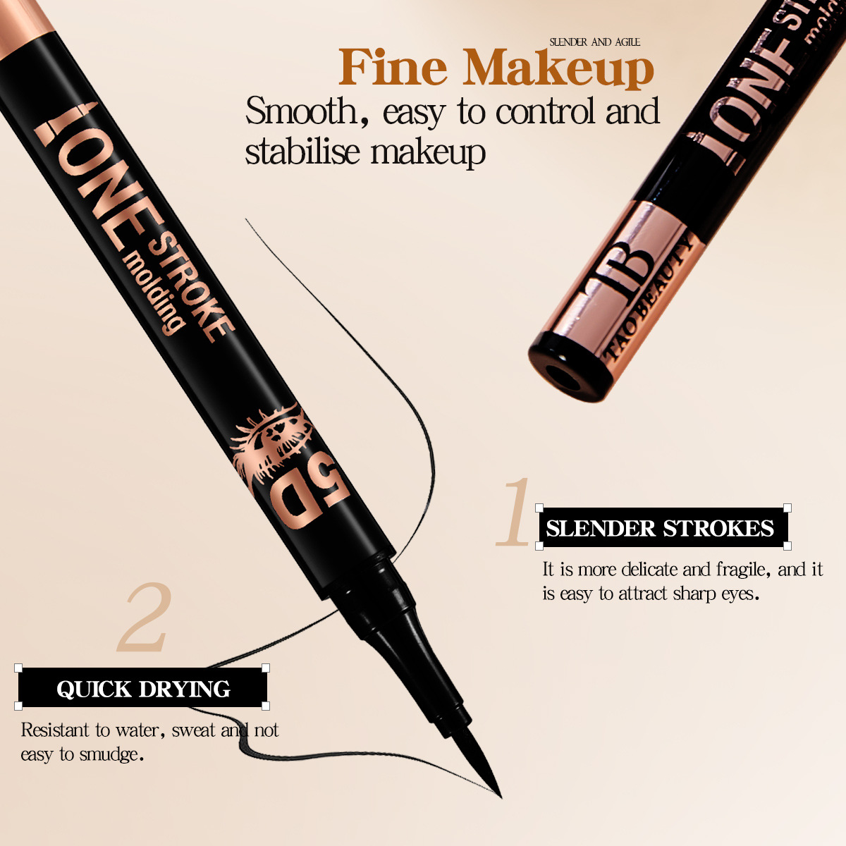 【 Cross-border Exclusive Supply 】 Wholesale of Tao Beauty 5D Eyeliner Pen Quick-drying Waterproof and Sweat-proof Ultra-Fine Eye Drop Pen details Picture