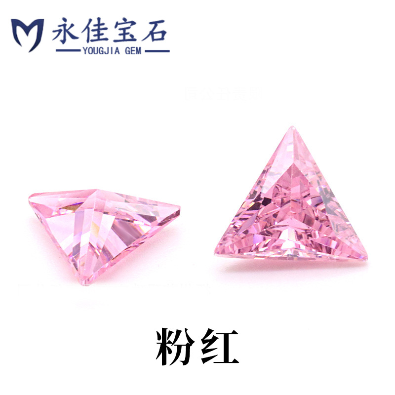 Yongjia Gemstone Right-angled triangular zircon, colored bare stone synthetic CZ cubic zirconia jewelry accessories, colored zirconia Specification image