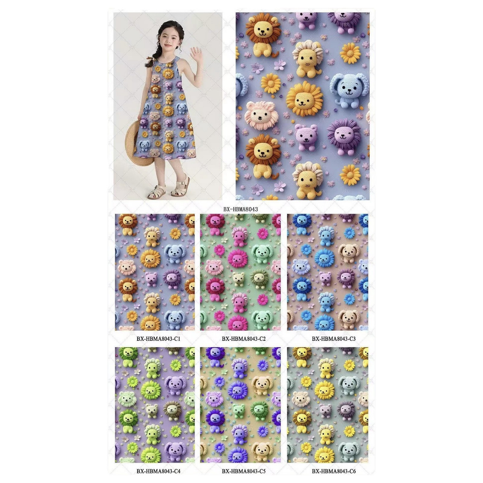 The new four-sided elastic 5D printed fabric cartoon clothing fabric and dress fabric are bestsellers on cross-border Amazon Item Picture