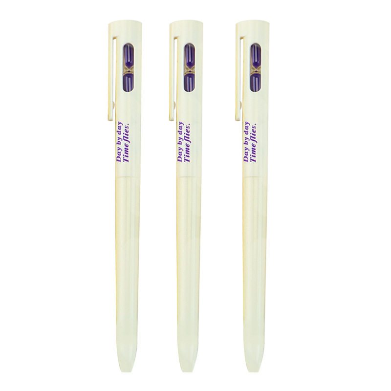 Time hourglass Rotating Twist Pen, primary school students' stress-relieving fun gel pen, ST Head quick-drying practice pen, black water pen Item Picture