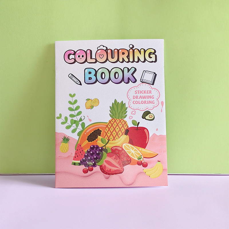 跨境填色本儿童卡通涂鸦着色画画书启蒙动物交通主题涂色本4-8岁