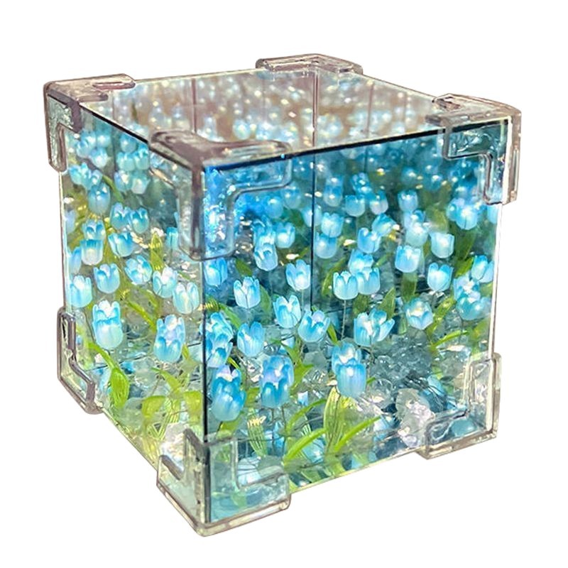 Handmade diy Tulip sea Rubik's Cube night light material package 520 Qixi Festival birthday gift for girlfriend, couple and best friend Item Picture