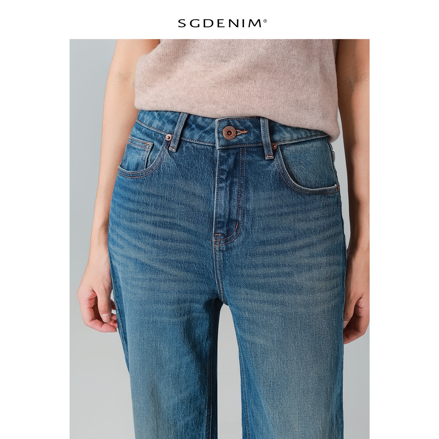 French fries pants/High-waisted Jeans for women, narrow straight-leg pants, elastic retro style, autumn/Winter 25, slimming and casual Application Scenario