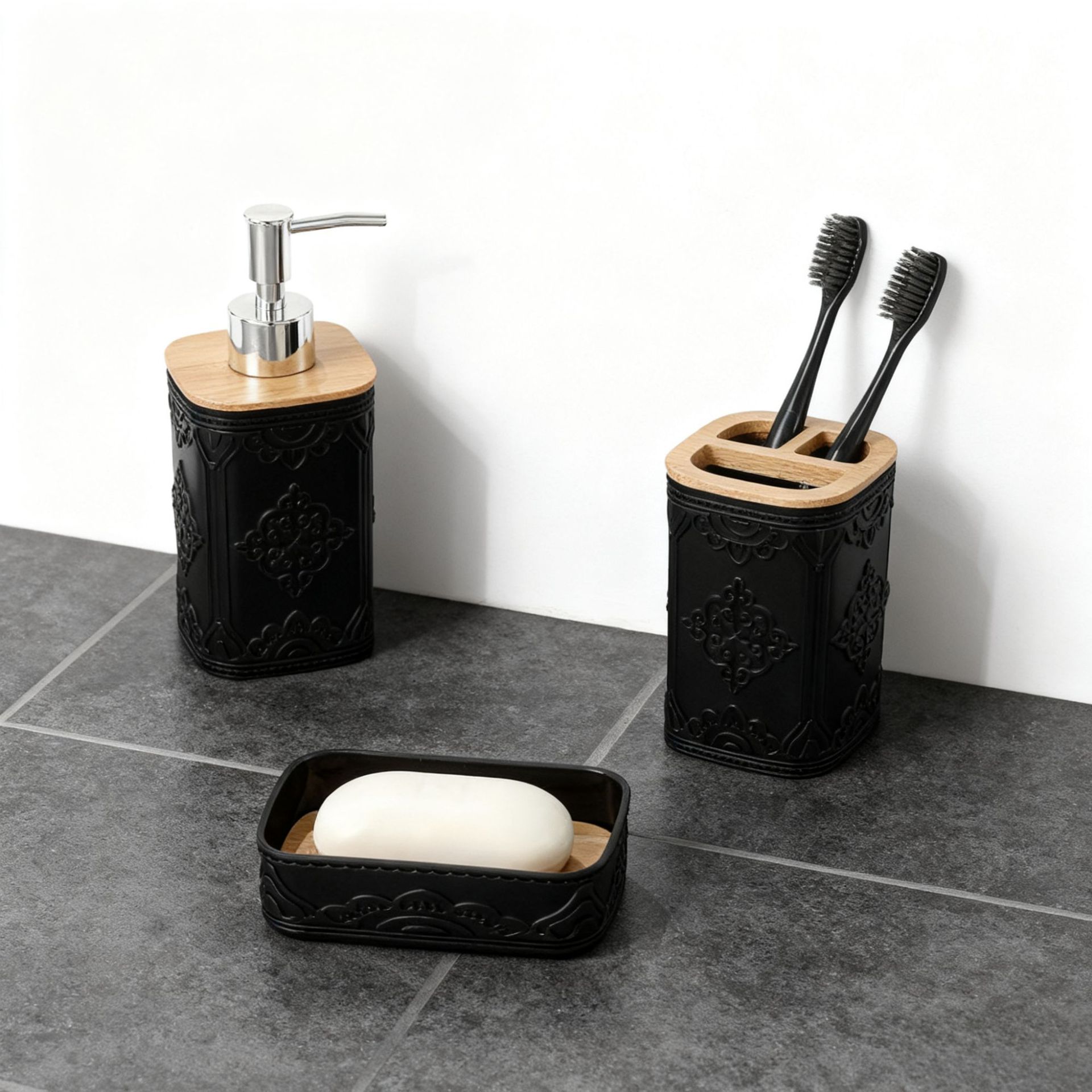 洗手台卫浴4套家具旅馆酒店竹木高级家用浴室卫浴套件厕所卫生间细节图