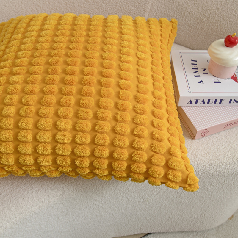 Free shipping cross-border solid-color corduroy pillowcase, country-style elastic cushion cover, home bedside pillow cover Application Scenario