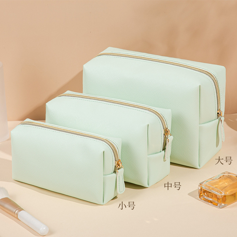 New PU square cosmetic bag, travel portable toiletry and storage bag, high-end waterproof women's octagonal cosmetic bag