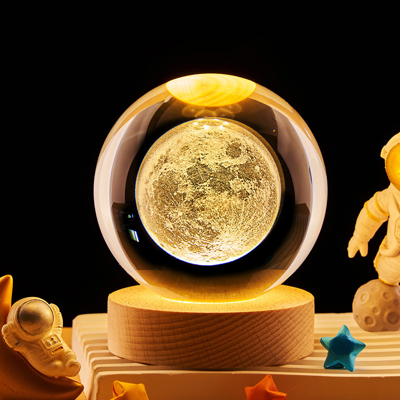 Crystal ball night light, ins creative gift, desk lamp, wooden ornament, Valentine's Day and Christmas gift for friends Application Scenario