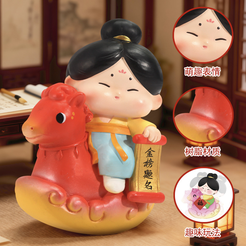 Tang Xiaotang is about to have a blind box of cultural and creative souvenirs, ancient-style resin ornaments and office desk decorations Application Scenario