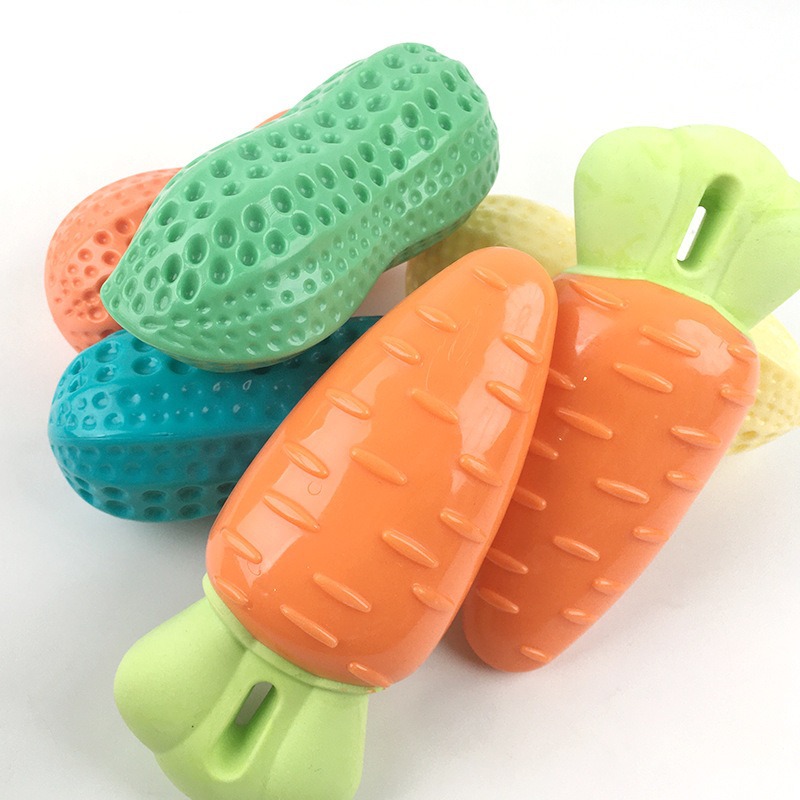 The sound-making toy for dogs and cats, allowing them to chew their teeth freely. The radish and peanut are cute, realistic, self-entertaining, and a great tool for teasing cats Specification image