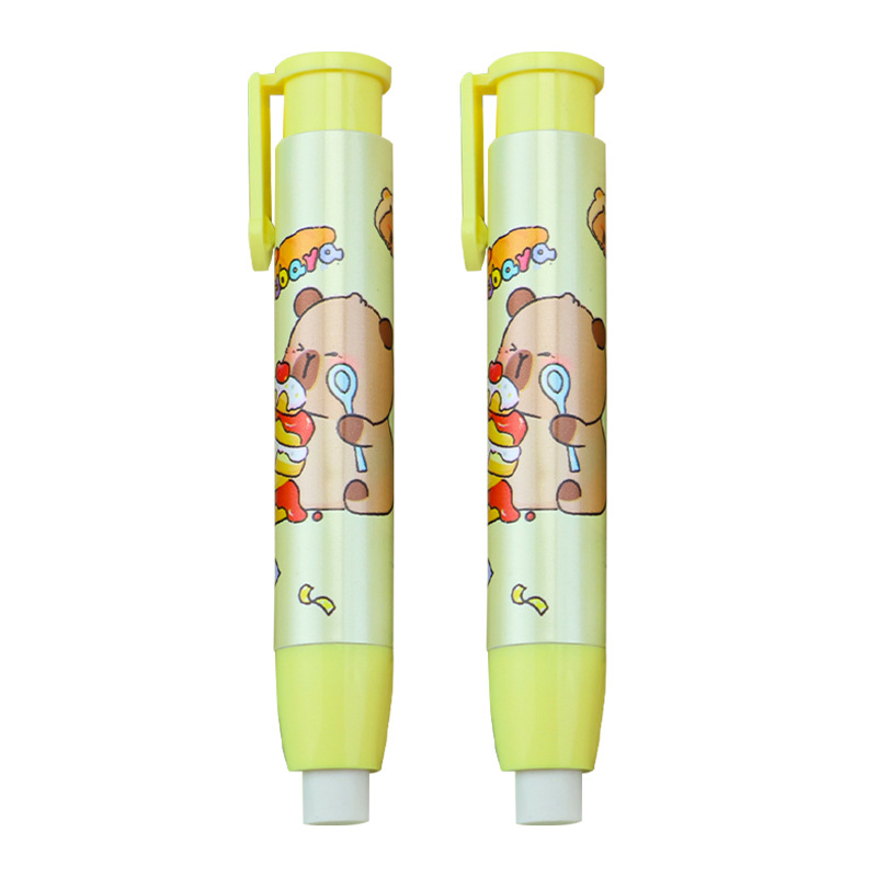 Cute Capibara press eraser, a creative pen-shaped eraser for primary and secondary school students and children Item Picture