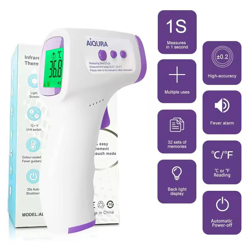 Foreign trade English non-contact infrared forehead thermometer, household portable handheld rapid measurement mini forehead thermometer details Picture