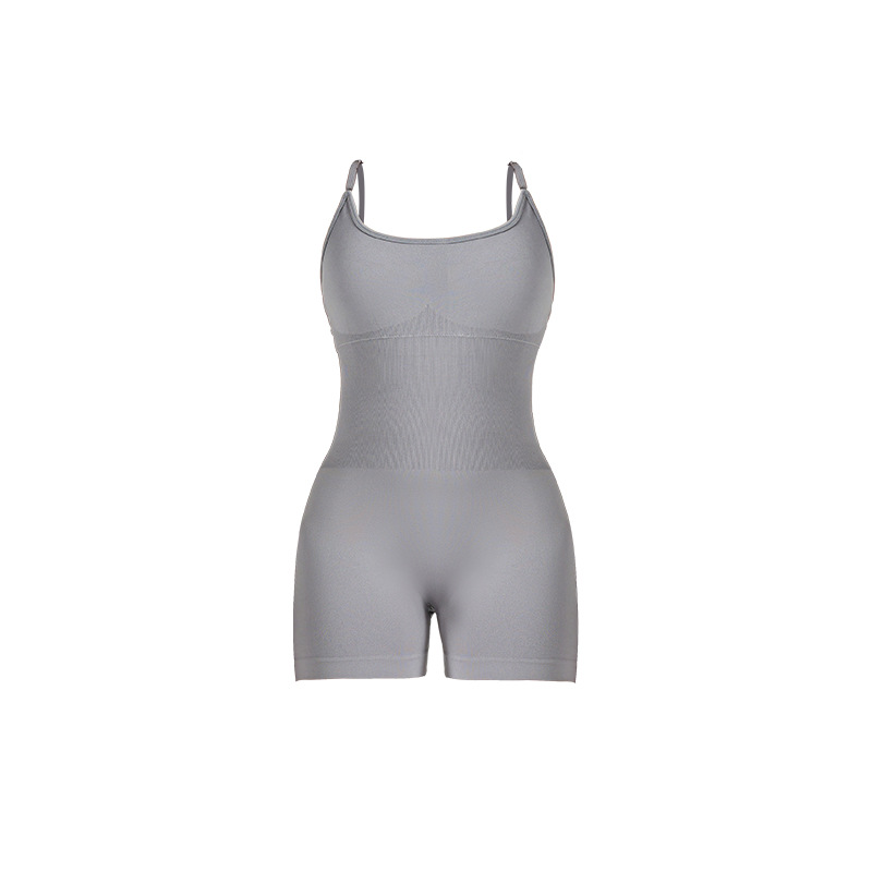 European and American cross-border seamless sports jumpsuit, cross-backless summer quick-drying sexy halter fitness outerwear yoga wear Specification drawing