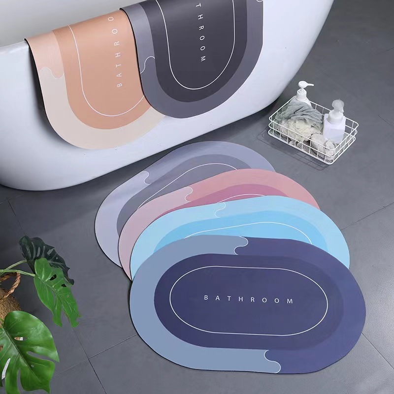 Light luxury bathroom and toilet soft diatom mud water-absorbing quick-drying foot MATS, simple household entrance door foot MATS, anti-slip MATS Application Scenario