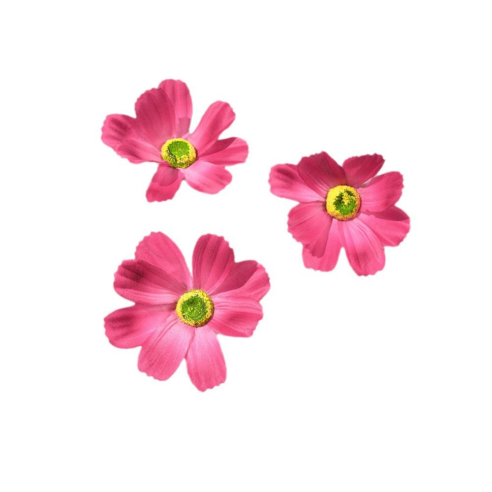 仿真3头格桑假花婚庆用花束高级感手工花艺婚礼堂造景花墙地排花白底实物图