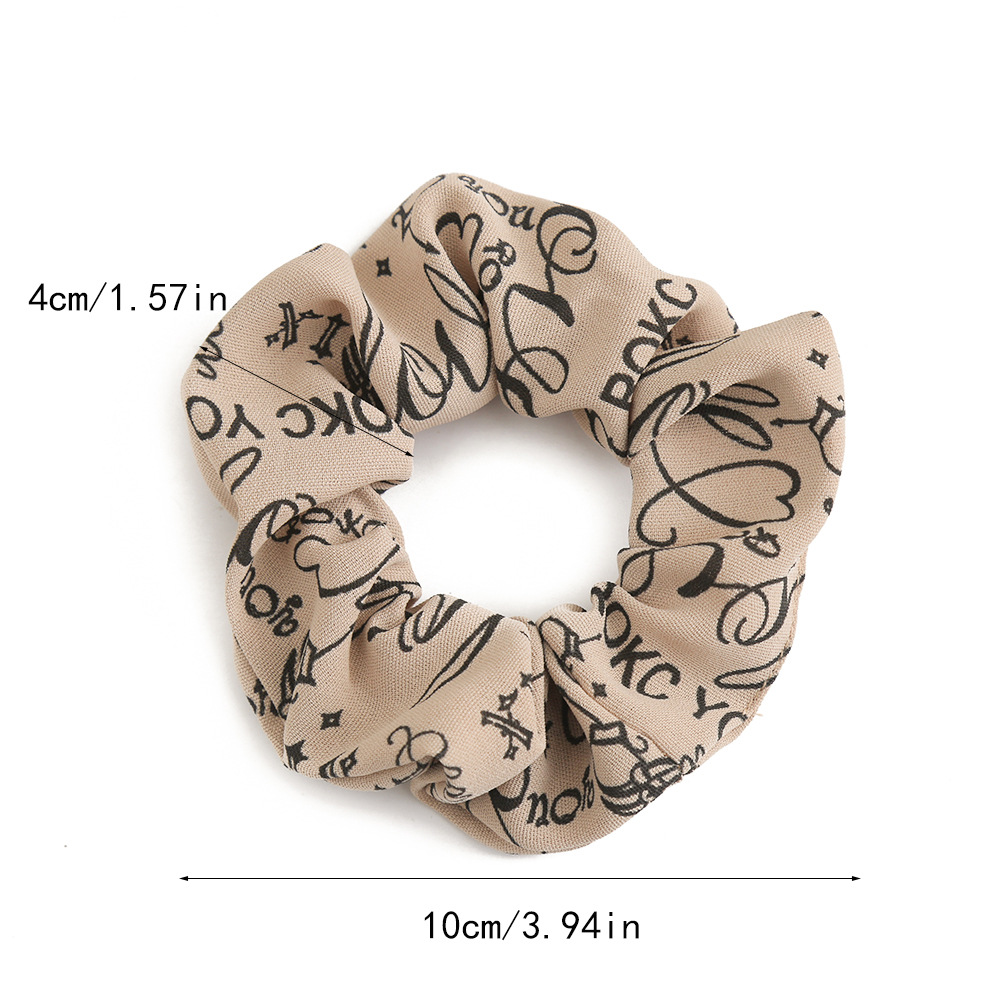 Korean imported high-end letter-shaped large intestine hair band, fashionable hair tie, ponytail bun hair accessory hair band details Picture