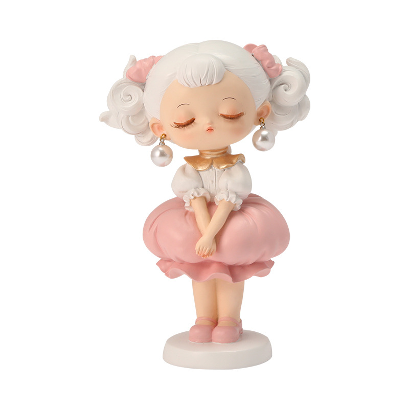Pearl Girl Lustrous ornaments, resin dolls, trendy toys, cute desktop decorative ornaments, doll wholesale Item Picture