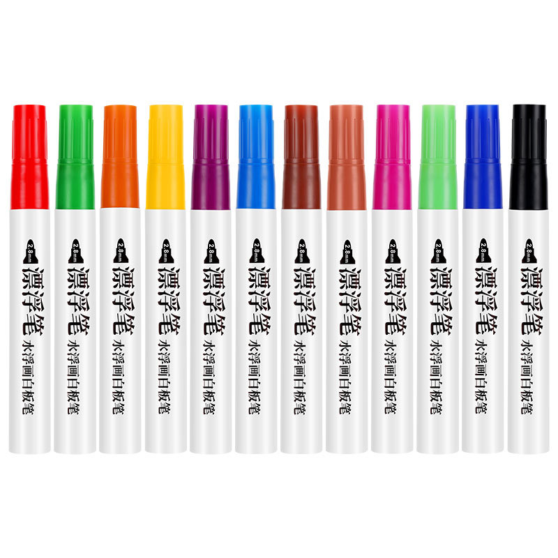 Children's drawing floating pen, water floating experiment, erasable large-capacity whiteboard pen, colored marker pen, floating pen Item Picture