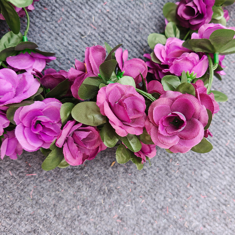 仿真玫瑰花藤条45头花朵装饰壁挂室内下水管道缠绕客厅装饰批发产品图