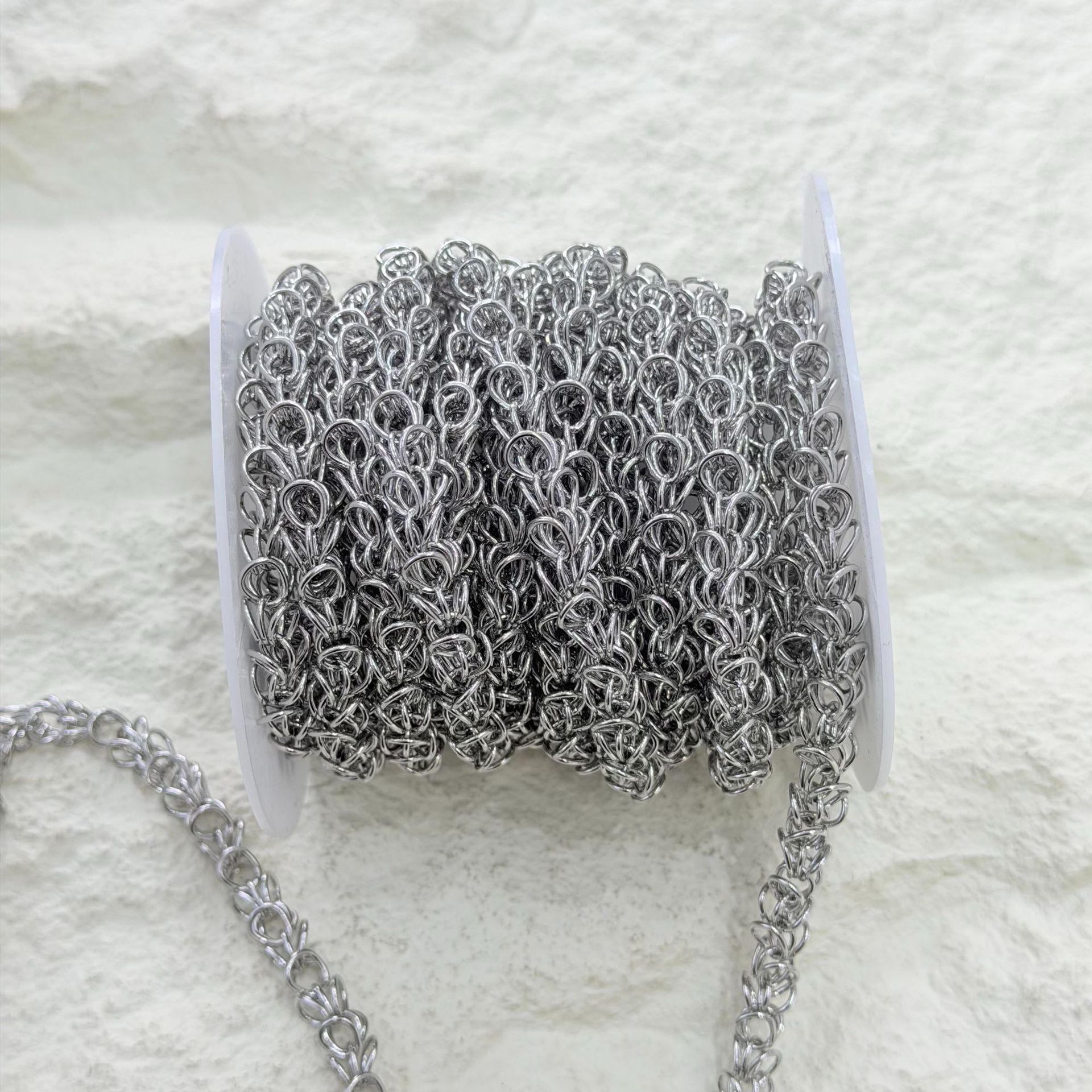 diy stainless steel mother-and-child pressed flower chain, handmade necklace, bracelet, chain accessory, titanium steel non-fading roll decorative chain