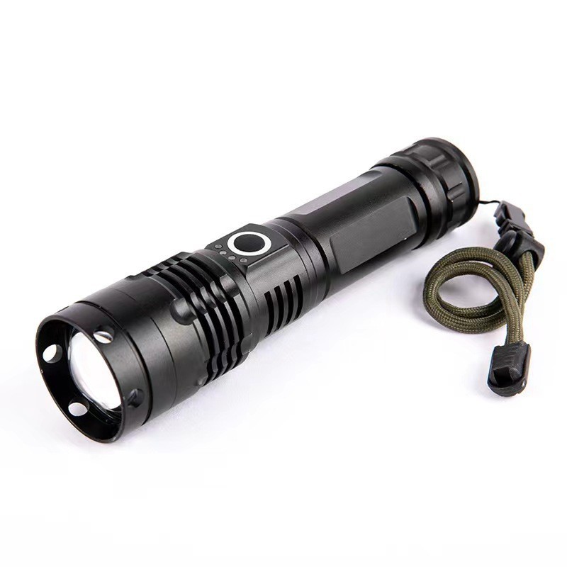 Powerful flashlight with telescopic focusing, P50 outdoor self-defense, aluminum alloy, high-power USB charging, T9 high-brightness wick details Picture