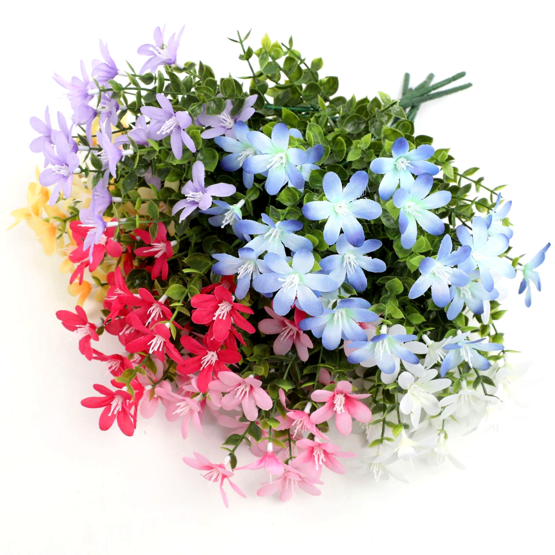 仿真花DIY发饰配件/假花/5朵塑膠花/仿真花/假花批发产品图