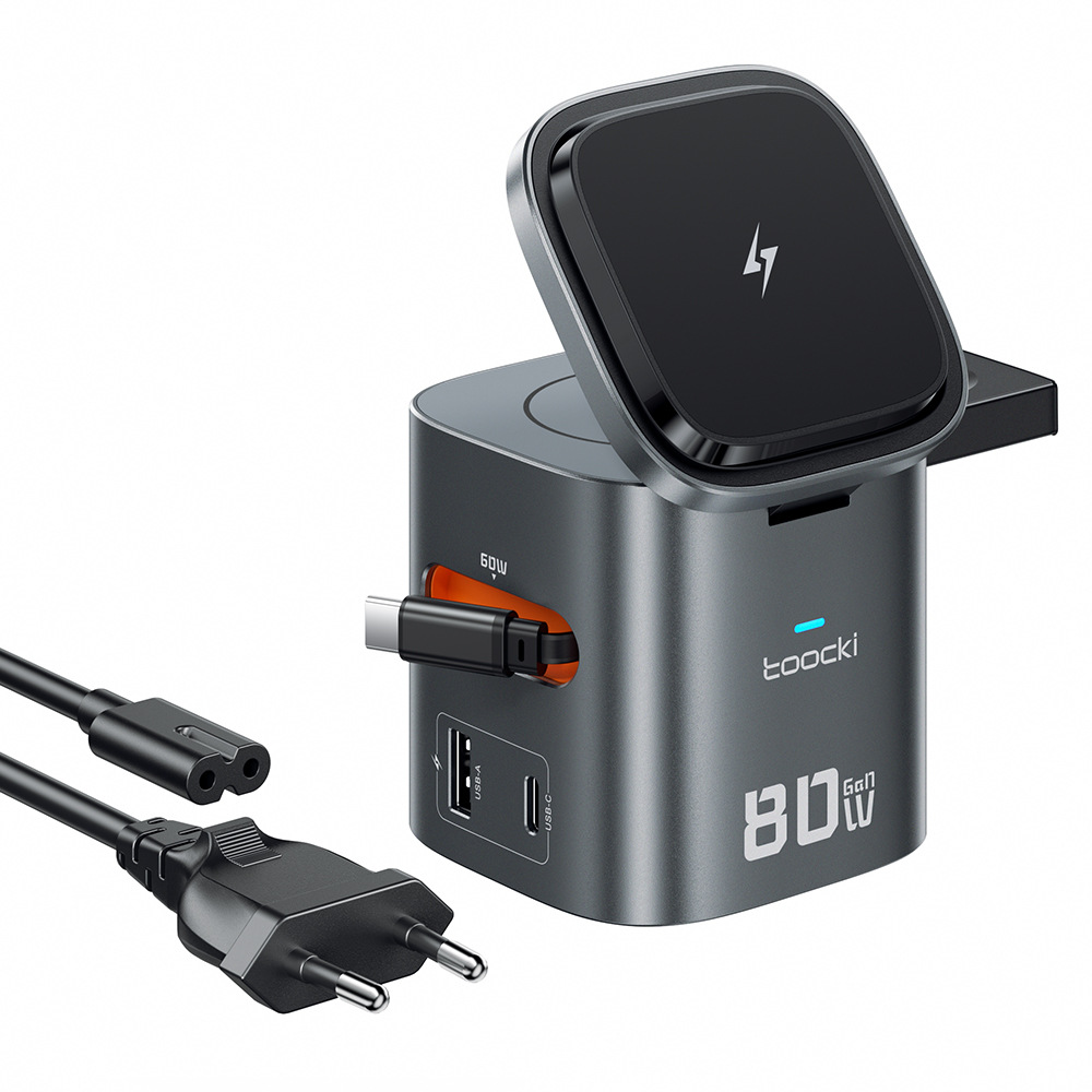 The Toocki80W six-in-one mobile phone charger is suitable for wireless fast charging of Apple's 15W headphones and watches Item Picture