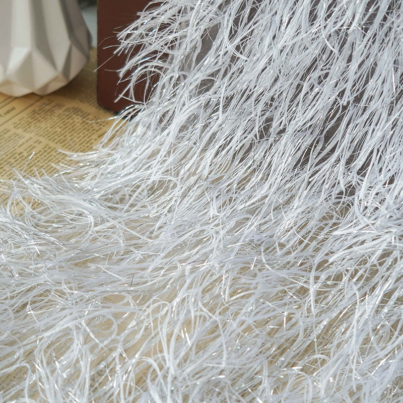 Fashionable fringed gold and silver thread shirt, slightly transparent spring and summer dress decoration fabric, elegant and exquisite women's dress fabric Application Scenario