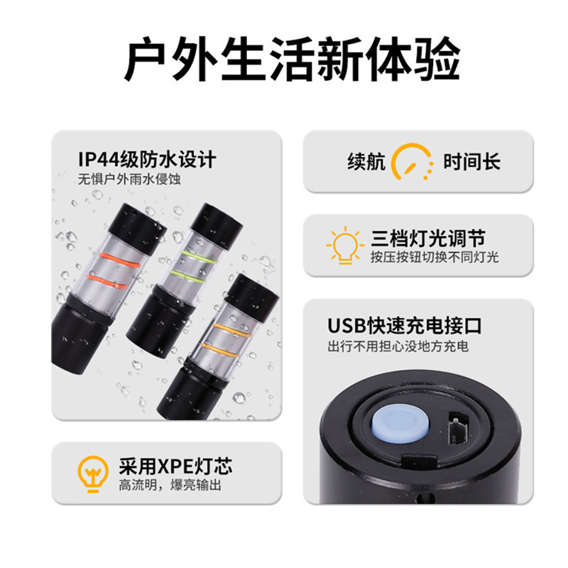 Cross-border new mini color light strip, small flashlight, outdoor LED light, ambient light, portable flashlight, camping light details Picture