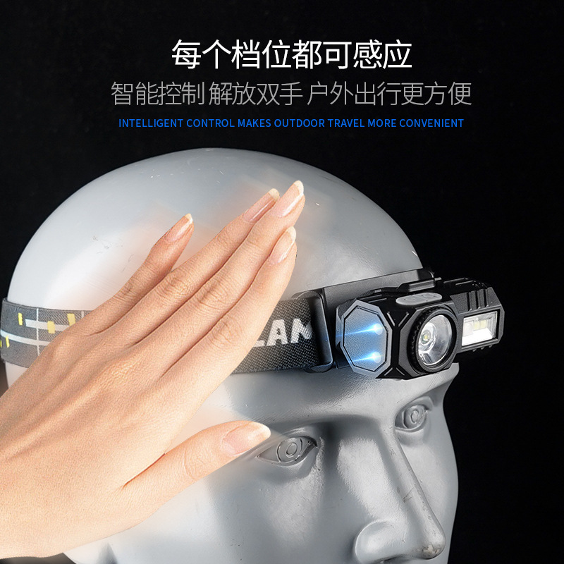 T131 Light sensor headlamp USB charging night fishing lamp Running cap clipper headlamp Wearing dual-purpose four-source LED headlamp Item Picture