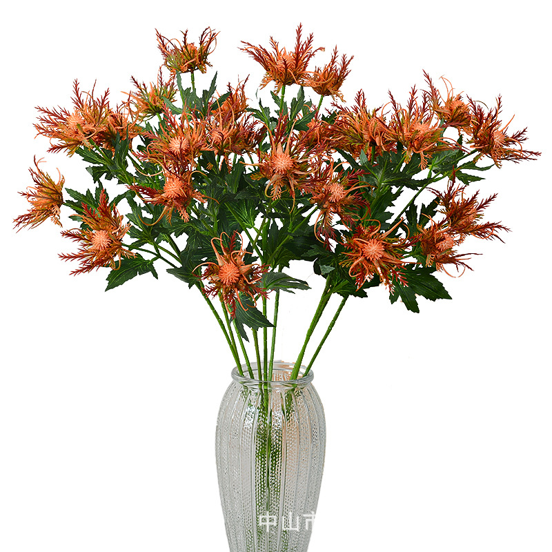 仿真花DIY发饰配件/假花/5朵塑膠花/仿真花/假花批发白底实物图