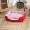 Two-color long-haired chicken plush dog bed, winter fleece thickened pet sleeping pad, detachable and washable PP cotton cat bed pad wholesale Specification image