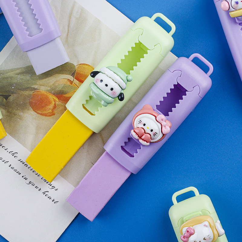 New cute cartoon animal push-pull eraser drawing exam 4B eraser, creative push eraser wholesale details Picture