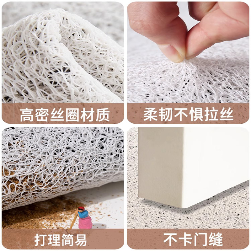 Retro puppy entrance door floor mat, outdoor main door silk ring floor mat, household mud and dust removal foot mat, can be cut Specification image