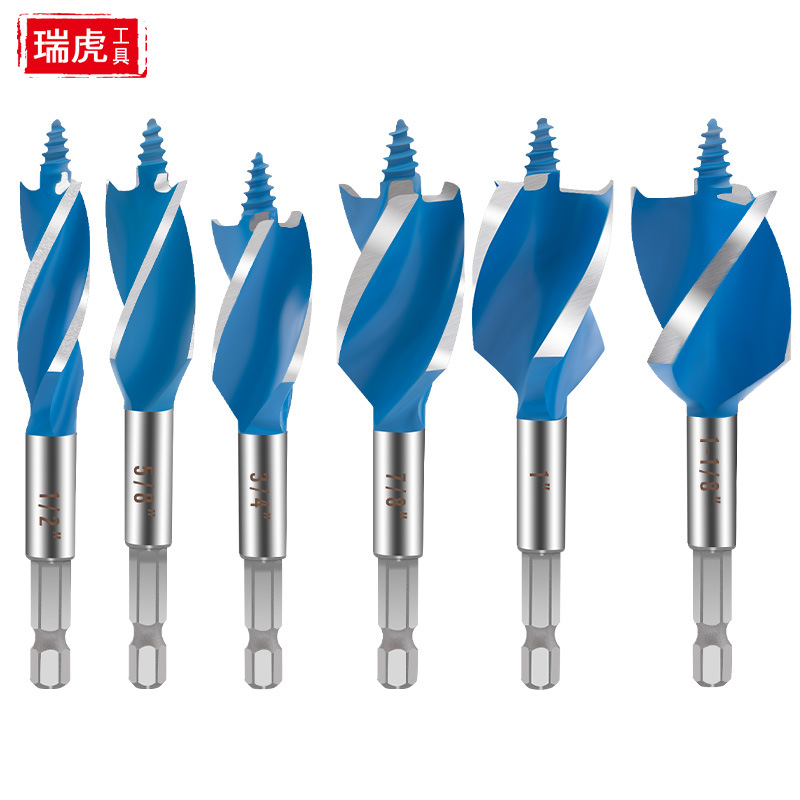 New three-slot British standard support drill bit, door lock hole opener, door lock woodworking reaming drill bit, hole opener, reaming drill bit full figure